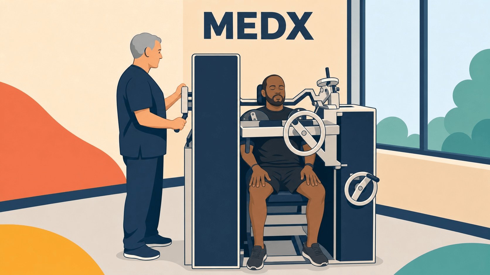 person doing MedX Spinal Testing and treatment for their neck