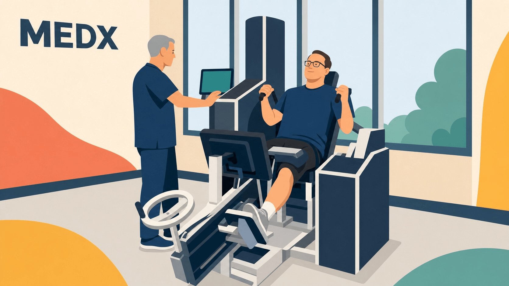 person doing MedX Treatment for low Back Pain